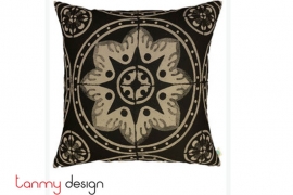 Cushion cover with cream/black Indochine floor tiles -Sol Anciennes Sai Gon